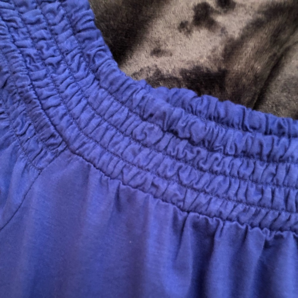 Women’s Royal Blue Off Shoulder Blouse Size S - Picture 3 of 6